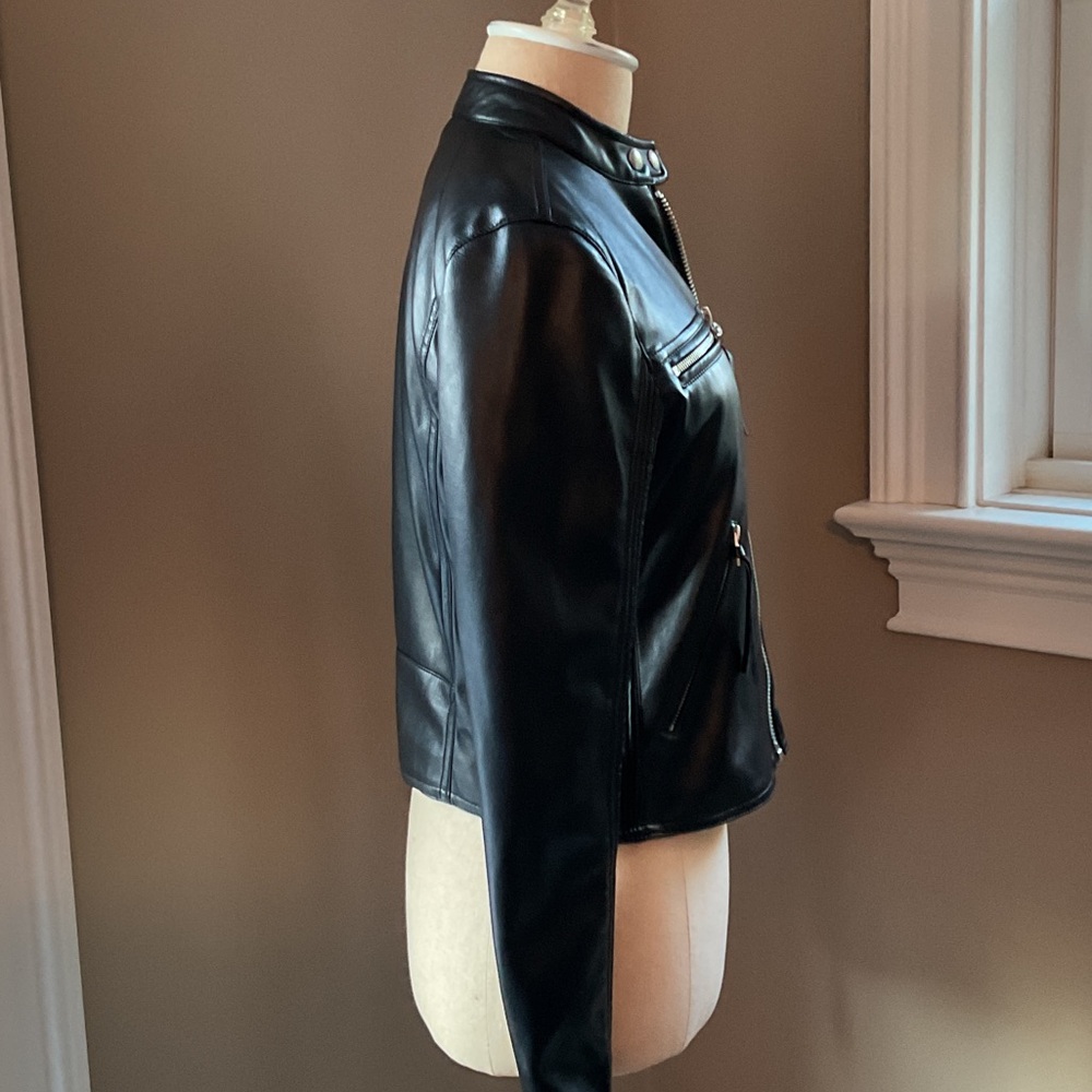 Blank NYC Black Faux Leather Biker Jacket - Picture 3 of 9